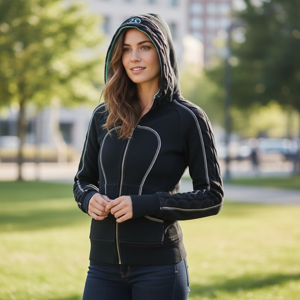 Lululemon Women's XS Special Edition Scuba Hoodie (30" Chest) Cable Knit Stitch